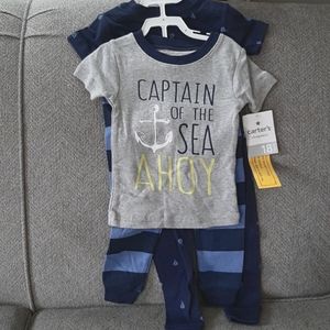 NWT Toddler Boy 4pc Pajama Set Sail Boats, Sea